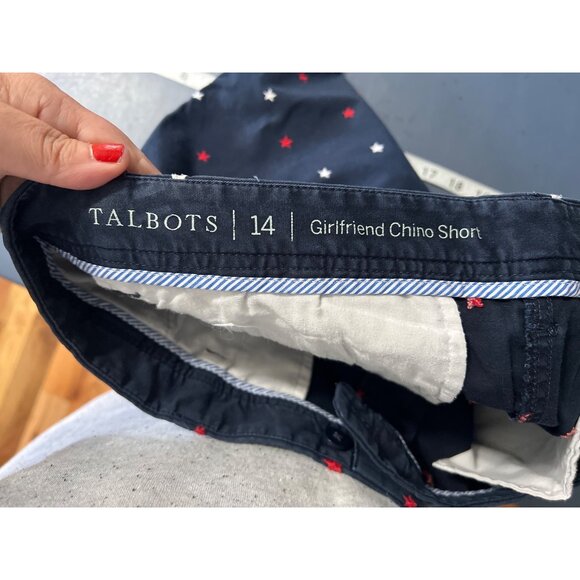 Talbots Starry Night Girlfriend Chino Shorts Patriotic Blue Red White - Picture 3 of 9